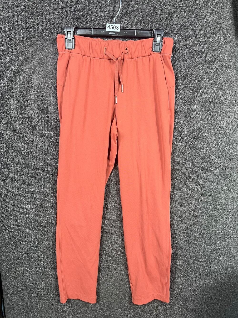 Lululemon On The Fly 7/8 Pants Womens Size 4 Red Dust Travel Woven Drawstring
